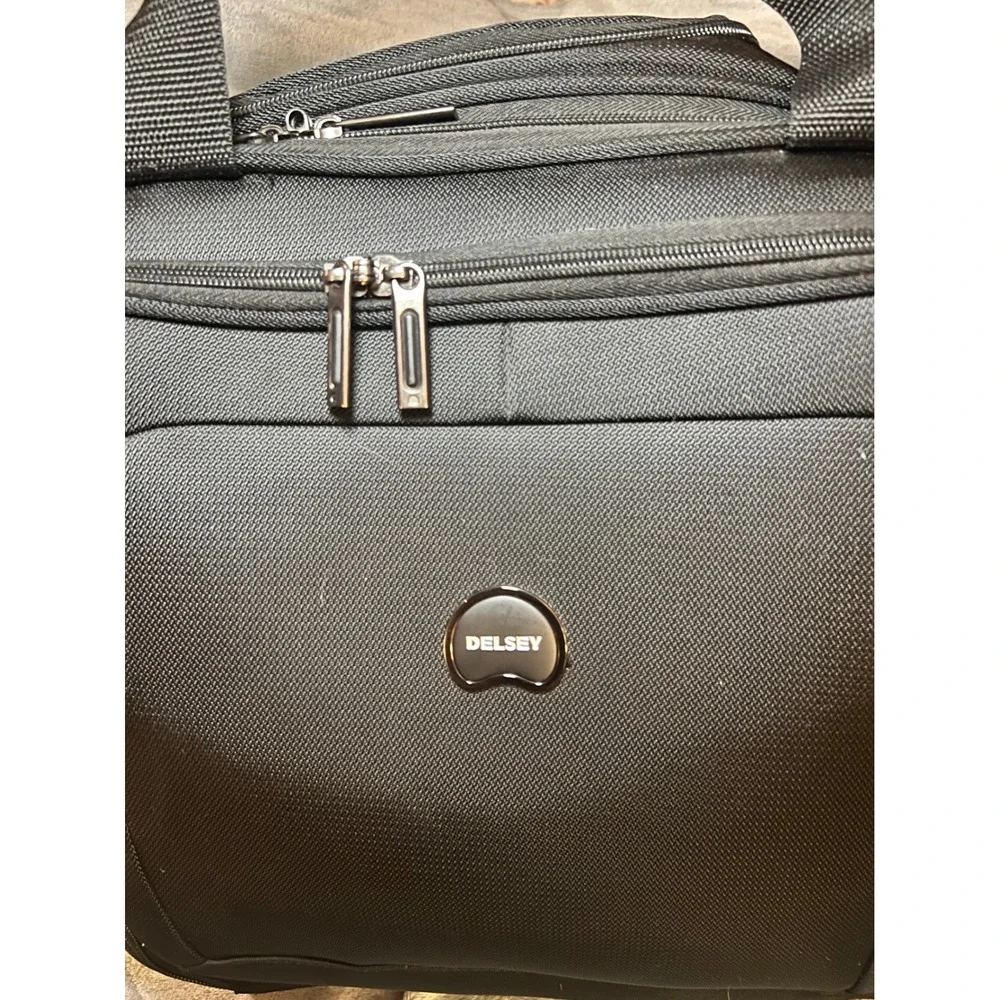 Delsey Black Rolling Carry On Tote Bag Travel Luggage Organizer 15